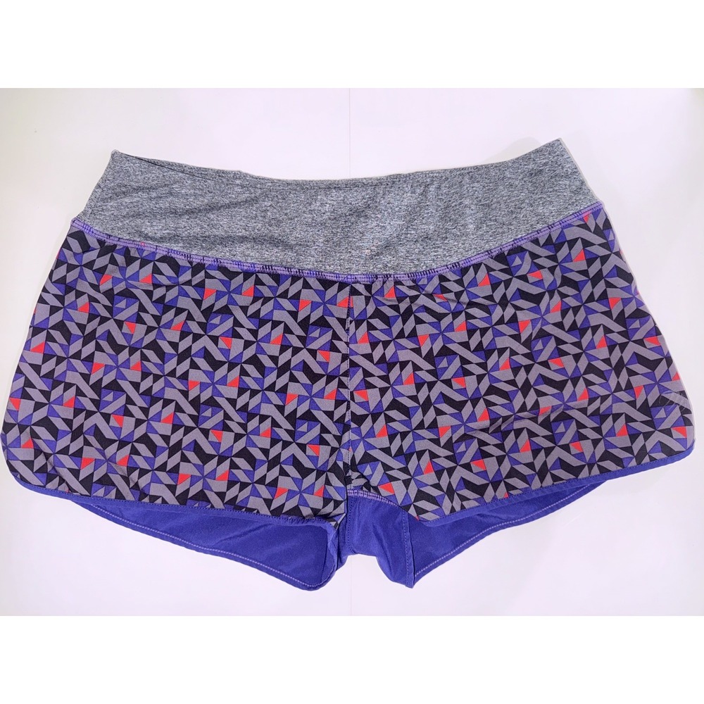 MPG Women's Sports Running Shorts wBuilt In Liner Purple Gray Orange M Medium